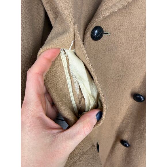 Vintage 42 R Whaling Mfg. Co Brown Balmacaan Coat Wool Double Breasted Made USA - Picture 4 of 7